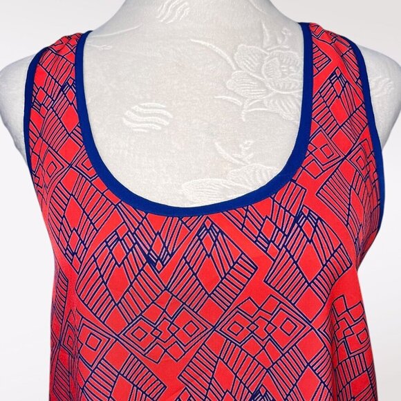Atina Cristina Racerback Split Back Tank Top Orange Blue XS - Picture 2 of 9